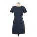 Ann Taylor LOFT Casual Dress - Sheath: Blue Solid Dresses - Women's Size 0 Petite