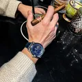 Montres à quartz étanches pour hommes montres-bracelets de luxe bracelet en cuir acier