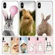 Coque de téléphone en silicone bébé lapin blanc mignon coque d'appel pour Apple iPhone 11 13 14