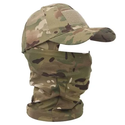 CamSolomon-Casquettes de baseball DulBalaclava militaires pour hommes ensemble de masque complet