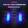 Boîte de Rangement Étanche pour Siège de Voiture Porte-Gobelet Lumière LED Ambiante