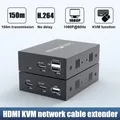 PWAY-Prolongateur KVM USB 2.0 Ports RJ45 1080P HDMI sur LAN 150m par Cat5 Catinspectés Cat6