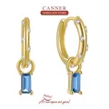 CANNER-Boucles d'oreilles carrées en argent regardé 925 pour femme or 18 carats bijoux fins