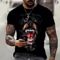 HX-T-shirt graphique 3D pour animaux T-shirt imprimé chien amusant T-shirt Rottweiler Pulls