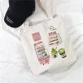 Sac à main en coton imprimé Hallyu Harajuku pour femmes sac en toile réutilisable sac initié