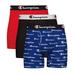 Champion Men's Everyday Cotton Stretch Boxer Brief 3-Pack (Size XL) Royal/Black/Red, Cotton,Spandex