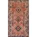 Pink Shiraz Persian Vintage Runner Rug Handmade Wool Carpet - 3'5" x 6'6"
