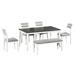 Latitude Run® Classic & Traditional Style 6 - Piece Dining Set Wood/Upholstered in Gray/White | 30 H x 36 W x 60 D in | Wayfair