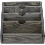Loon Peak® Ezaiah 4 Slot Wood Mail Desk Organizer Wood in Brown/Gray | 4.9 H x 6.9 W x 6.6 D in | Wayfair 691884EBBC7346FCB2464C98D2E1E0D5