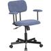 Inbox Zero Low Back Velvet Office Chair w/ Armrest Upholstered in Gray/Black/Brown | 30.3 H x 23.6 W x 23.2 D in | Wayfair