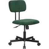 Inbox Zero Low Back Velvet Office Chair w/ Armrest Upholstered in Green | 30.3 H x 23.6 W x 23.2 D in | Wayfair F36C44FABD9A4431A7EC35A4C7CF1209