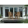 Anderson Teak Avalon 5 Piece Teak Sunbrella Bar Height Outdoor Dining Set Wood in Brown/White | 39 H x 39 W x 39 D in | Wayfair Set-9