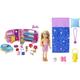 Barbie FXG90 - Camper und Puppe Spielset mit Chelsea-Puppe, 3 bis 7 Jahren & HDF77 Doppelpack! Camping Spielset mit Chelsea Puppe (ca 15cm, blond), Haustier Eule, Schlafsack,ab 3 Jahren