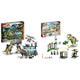 LEGO 76949 Jurassic World Giganotosaurus & Therizinosaurus Angriff & 76944 Jurassic World T. Rex Ausbruch, Dinosaurier Spielzeug ab 4 Jahre, Set mit Figur, Hubschrauber, Flughafen und Spielzeugauto