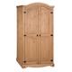 Corona 2 Door Arch Top Wardrobe Solid Pine Storage Bedroom Furniture