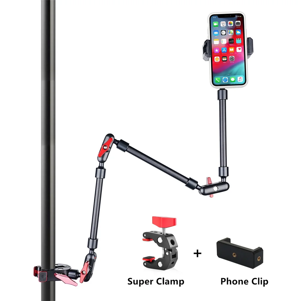 Bras magique de caméra supérieure avec pince pour téléphone, super pince, support rapide pour smartphone, caméra d