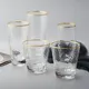 Verre à Incrustation Dorée Sans Pied pour Boisson Tasse à Café Lait Thé Whisky Vin Eau Cadeau