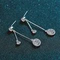 HTOTOH-Boucles d'oreilles Moissanite en argent S925 pour femme 0.5 carat diamant document D