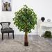 4.5' Super Deluxe Ficus Artificial Tree with Natural Trunk - 53