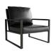 Armchair - 17 Stories Eritrea 24.83" Faux Leather Armchair Faux Leather/Leather/Metal in Black | 27.55 H x 24.83 W x 28.34 D in | Wayfair