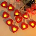 UDIYO Valentine Day Heart Lights Decorations 1.5m 10 LED Red Heart Shaped String Lights Valentines Fairy Lights Battery Operated for Valentine s Day Mother s Day Wedding Anniversary Party