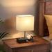 Latitude Run® USB Desk Lamp Linen/Manufactured Wood in White | 13.4 H x 7.9 W x 4.7 D in | Wayfair 5244EFB18D32492E97105F30CBE2828F