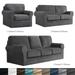 CJC Armchair Sofa Cover for 2-Seater 5-Piece Velvet Couch Slipcover with Separate Backrest and Cushion Cover 9 Colors