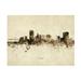 Michael Tompsett Toledo Ohio Skyline Vintage Canvas Art