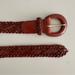 Anthropologie Accessories | Anthropologie Vintage Braided Leather Belt With Rounded Buckle In Brown Size Xl | Color: Brown | Size: Xl