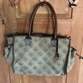Dooney & Bourke Bags | Dooney & Bourke Signature Jacquard And Brown Leather Trim Tote Handbag | Color: Brown | Size: Os
