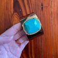 Anthropologie Jewelry | Gold And Turquoise Cuff Bracelet, Anthropologie Cuff Bracelet, Western Bracelet | Color: Blue/Gold | Size: Os