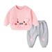 Clothes Crop Baby Girl Blanket Large Children Kids Toddler Baby Boys Girls Long Sleeve Cute Cartoon Animals Sweatshirt Pullover Tops Cotton Trousers Pants Outfit Set 2PCS Long Sleeve Short Set