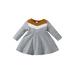 hirigin Infant Baby Girl A-Line Dress Contrast Color Long Sleeve Round Neck Spring Autumn Casual Dress