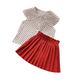 Hoodie with Pants Little Girl Clothes Skirt T-shirt Kids Sleeveless outfit Clothes Set Baby Top+Folding Print Girls Girls Outfits&Set Baby Jumper Clothes Girl