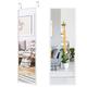 COSTWAY Over the Door Mirror, Full Length Hanging Mirrors with Adjustable Hooks, Wall Mounted Dressing Mirror for Bathroom, Bedroom and Wardrobe, 108 x 36cm (White)