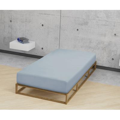 Spannbettlaken BIBERNA "Pepe", blau (hellblau), B:180-200cm L:200cm, Frottee, Obermaterial: 80% Baumwolle, 20% Polyester, Laken, weicher Frottee-Stretch Image