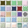 2022 New Chess Board Plaids Print Cushions Case Bright Multicolors Geometric Floral Pillows Case