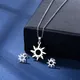 New Arrival Stainless Steel Fashion Jewelry Set Vintage Silver Color Summer Sun Choker Necklace
