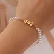 Bracelet de perles de charme de chiffres d'ange acier inoxydable bracelet de document en or