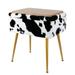 Everly Quinn Reisen Velvet Storage Footrest Stool Ottoman Square Modern Vanity Footstool Side Table Seat Dressing Chair w/ 4 Golden Metal Legs(Cow-Pr Upholstered/Velvet | Wayfair