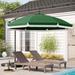 Freeport Park® Millport 106" Vintage Tassel Beach & Patio Macrame Cantilever Umbrella Parasol Metal in Green | 98 H x 106 W x 106 D in | Wayfair