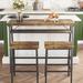 17 Stories 3 Piece Bar Table Set, Rectangle Dining Table w/ 2 Bar Stools, Small Kitchen Breakfast Table Set, Space Saving | Wayfair