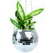 5.9 inch Groovy Gardener Self Watering Disco Ball Planter Funky Hanging Planters for Indoor Plants with Pruners Pulley and Plant Markers