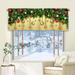 Sanviglor Cafe Tier Kitchen Valance Short Curtain Christmas Window Treatments Xmas Window Drapes Rod Pocket Curtain Panel Christmas Short Curtain A W:69 x H:18