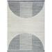 Nourison Astra Machine Washable Geometric Ivory Blue 5 3 x 7 Area Rug (5x7)