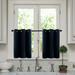 Capreze 2PCS Drapes Blackout Half Window Curtain Panels Printed Valance Sraight Thermal Luxury Grommet Deep Blue 52 *16 Grommet