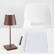 Zafferano - Poldina Pro Mini Lampe de Table, Lampe Portable Rechareable, IP65, Marron, 30 cm - Bruin