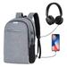 Anti Theft Men s Waterproof Business Backpack USB Laptop School Bag Large Capacity Backpack Gray