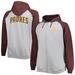 Men's Heather Gray/Brown San Diego Padres Big & Tall Raglan Hoodie Full-Zip Sweatshirt