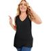 Plus Size Women's V-Neck One + Only Tank Top by June+Vie in Black (Size 18/20)